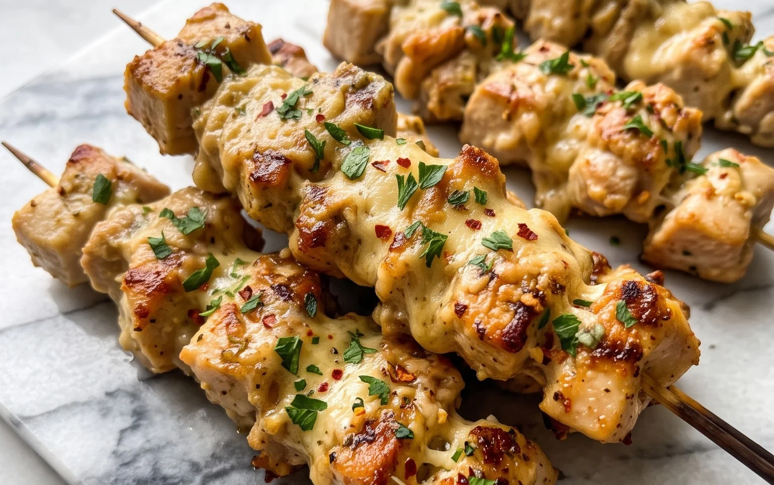 Garlic Parmesan Chicken Skewers Easy & Flavorful