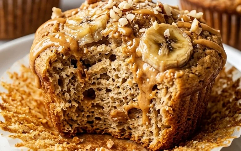 Healthy Peanut Butter Banana Muffins