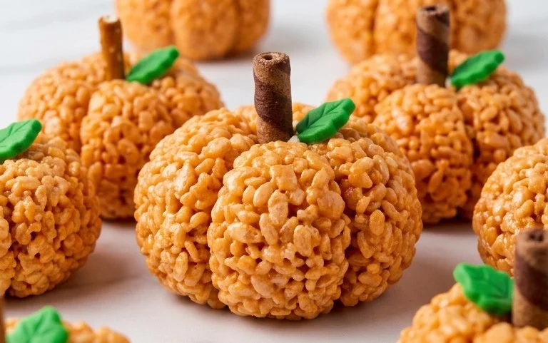 Spooky Rice Krispie Treat Pumpkins Easy Halloween Fun
