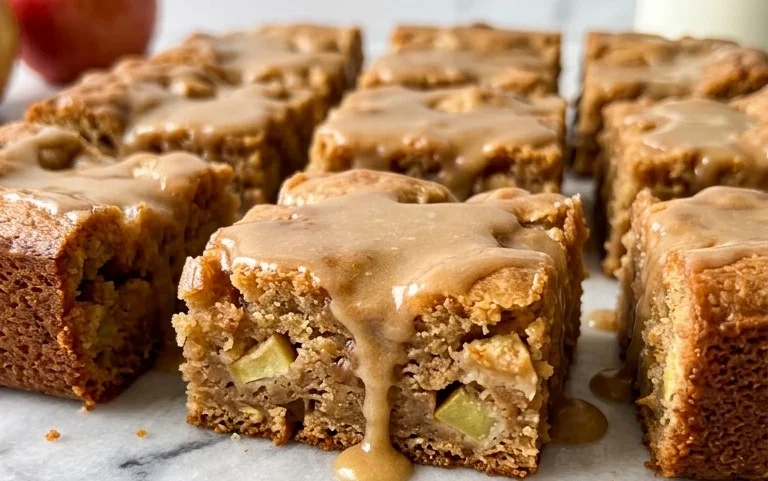 Maple Glazed Apple Blondies – Chewy Autumn Dessert