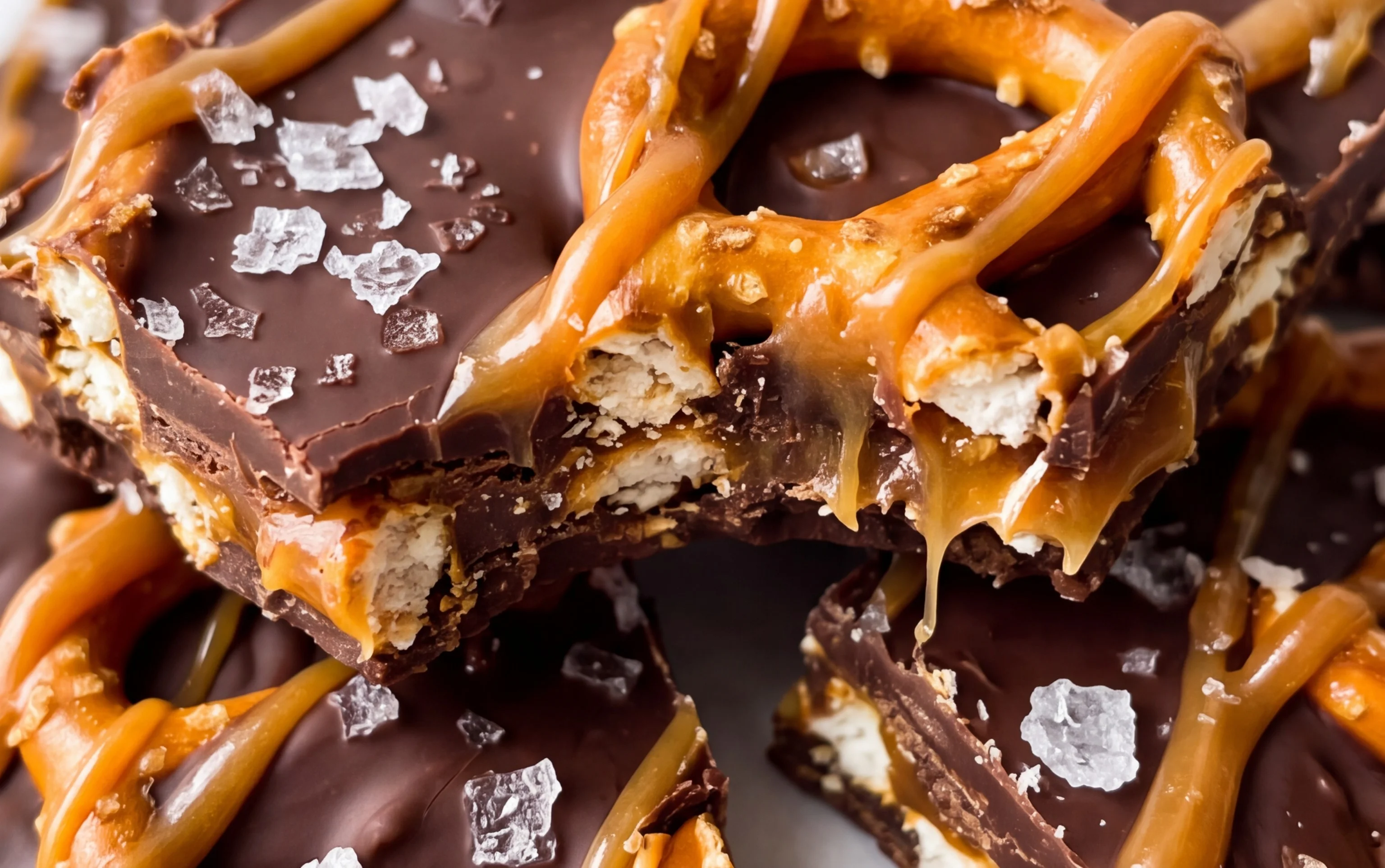 Salted caramel pretzel bark